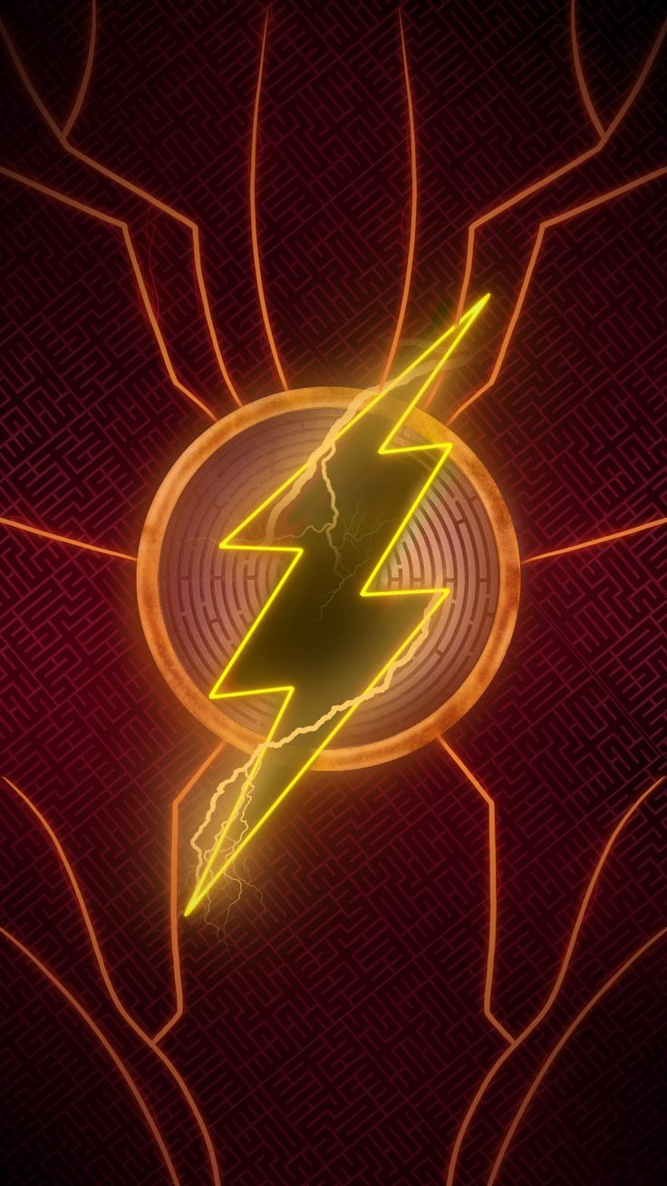 the flash logo is shown in neon colors