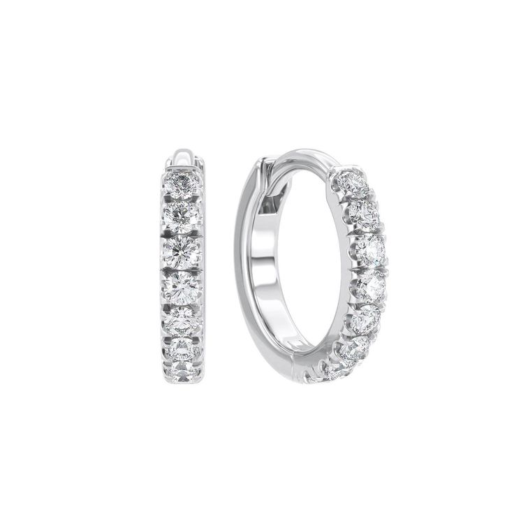 "A small delicate mini diamond huggies that are perfect as a luxury everyday earrings! These diamond hoops are made of solid white gold and set with round natural diamonds :) MEASUREMENTS- * GemStone: 100% Natural Diamond * GemStones Measurements: 1.35 m\"m, 0.16ct (Both) * Color&Clarity: D-F VS1-VS2 * External Diameter: 10.00 m\"m * internal Diameter: 7.00 m\"m * Earring Thickness 1.55 m\"m * Material: High Quality Solid White Gold 14k CUSTOMIZE- The earrings can be made in all colors of Gold a Gold Huggie Earrings, White Gold Hoop Earrings, Diamond Earrings For Women, White Gold Diamond Earrings, Diamond Huggie Earrings, Diamond Huggies, White Gold Hoops, Bracelets Gold Diamond, Earrings Diamond