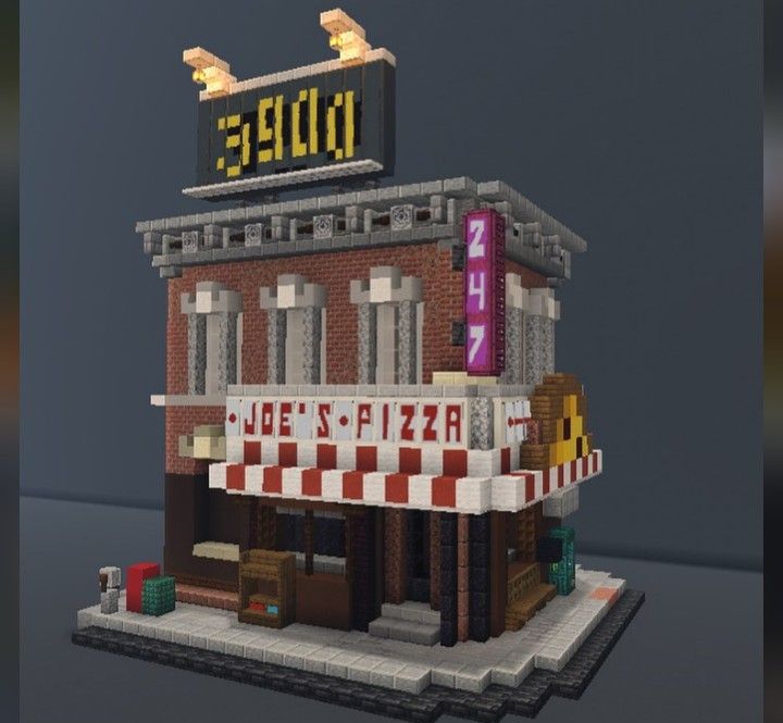 a lego model of a pizza restaurant