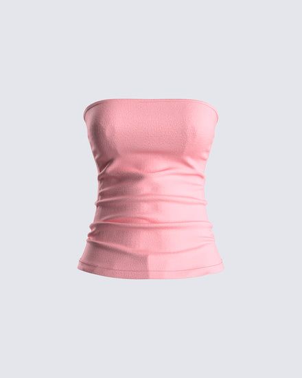 A basic, that's not so basic 💅 This essential pink knit tube top is the perfect piece for a casual, and stylish look. Made from sweater knit, and complete with a compact rib structure, and a strapless, fitted style 💕 White Corset Dress, Knit Tube Top, Pink Tube Top, Straight Leg Blue Jeans, Yellow Mini Dress, Jeans Look, 2000s Fashion Outfits, Pink Knit, Pink Top