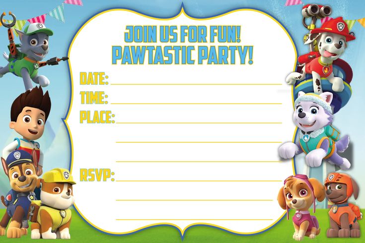 paw patrol birthday party printables