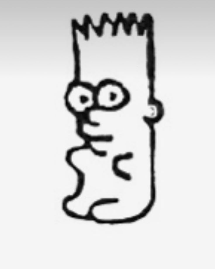 the simpsons face is drawn in black and white