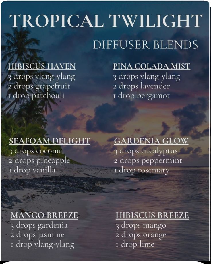 Tropical Essential Oil Blend, Essential Oil Combos, Candle Blends, Perfume Blends, Scent Blends, Relaxing Essential Oils, Essential Oil Diffuser Blends Recipes, Homemade Goodies, Essential Oils Cleaning