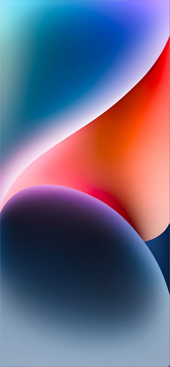 the back side of an iphone's screen is shown with different colors and shapes