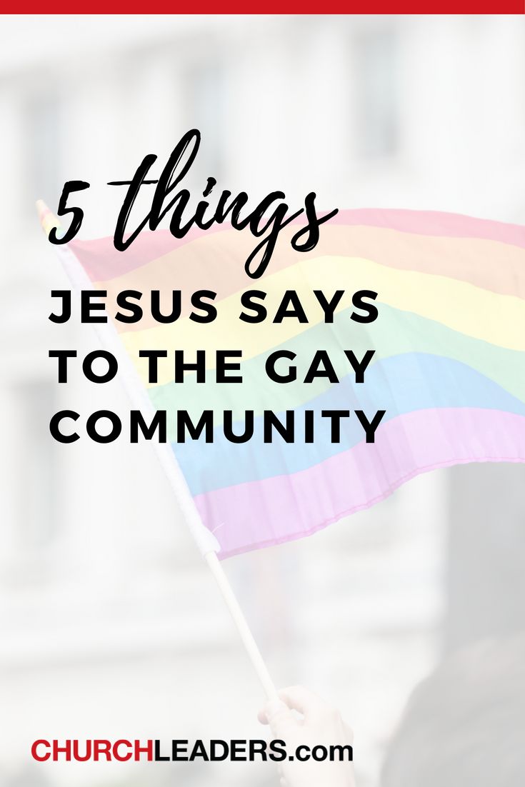 a person holding a rainbow flag with the words 5 things jesus says to the gay community