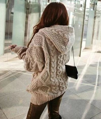 Material: Knitting Color: Photo Color Sleeve Length:Long Sleeve Neckline:Hooded Size: S, M, L, XL Brown Sweater Coat, Fall Coats, Bridget Bardot, Loose Knit Cardigan, Mode Tips, Vogue Knitting, Coats Women, Cardigan Sweater Coat, Cardigan Sweater Jacket