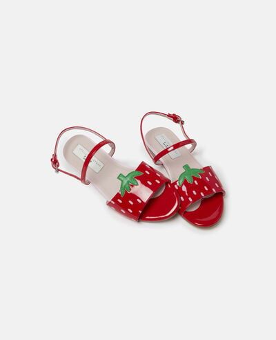 Boy Outerwear, Short Denim Skirt, Red Sandals, Red Strawberry, Strawberry Print, Bags Logo, Baby Sale, Stella Mccartney Kids, Flat Sneakers