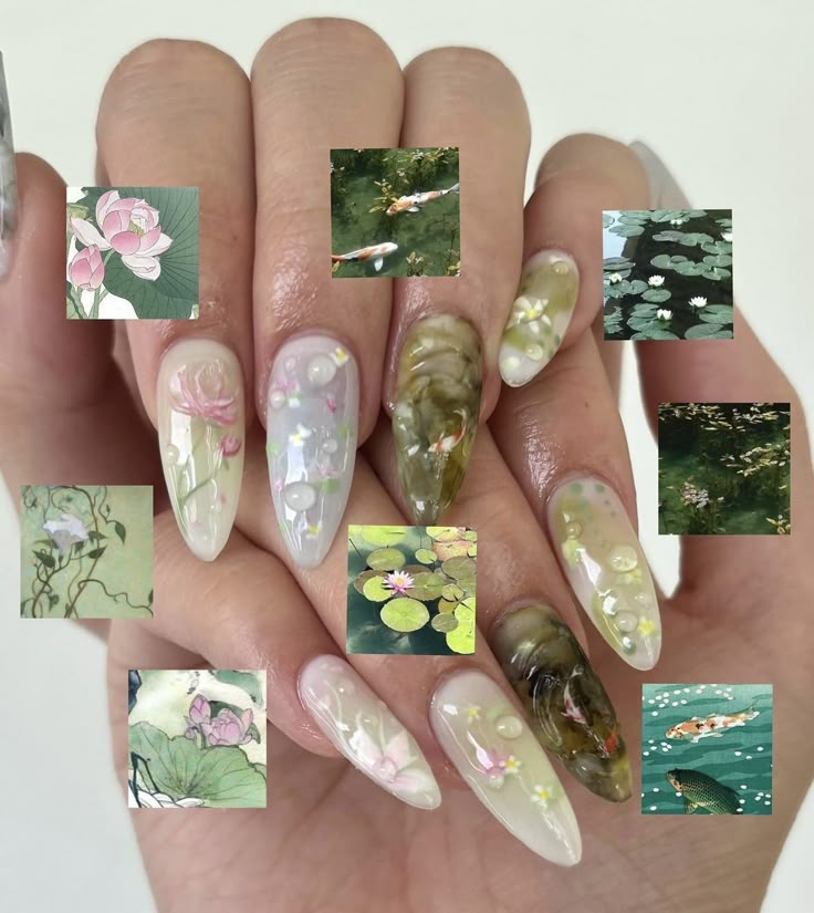 Cny Nails, Green Nail Art, Anime Nails, Pretty Gel Nails, Vacation Nails, Kawaii Nails, Press Ons, Funky Nails, Cute Nail Designs