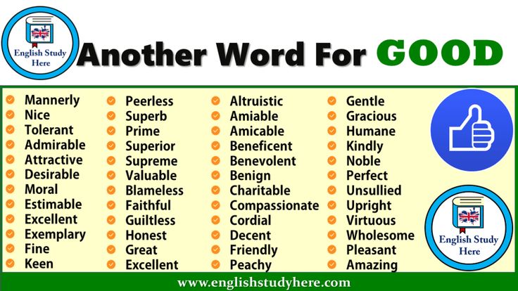 another word for good poster with the words in english and spanish, including an image of a thumbs up