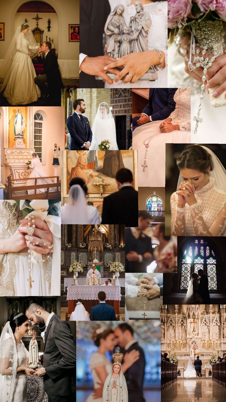 a collage of wedding pictures with bride and groom