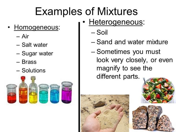 examples of mixtures heterogeneous soil sand and water mixture sometimes you must look very closely over even more magnify to see the different parts