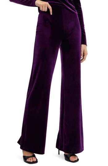 Swing into the cooler seasons with these rich and stretchy velvet pants cut in a flare-leg design with an on-trend high waist. Pull-on style 92% polyester, 8% elastane Machine wash, line dry Imported Pants Nordstrom, Velvet Pant, Velvet Flare Pants, Velvet Flares, Dressy Pants, Ralph Lauren Style, Velvet Pants, Faux Leather Pants, Flare Pants