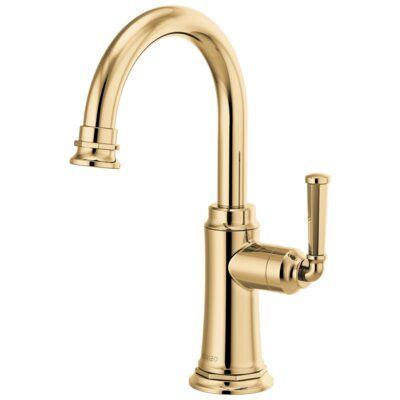 the brass faucet is shown on a white background