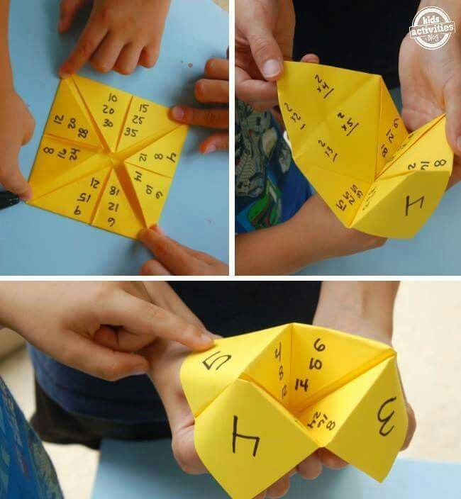 two pictures showing how to fold an origami piece with numbers and times on it