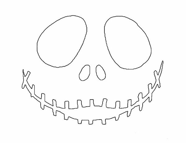 a drawing of a pumpkin face with two eyes and one eye open, in black and white