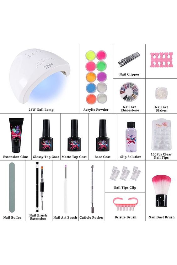 Nail Extensions Products List, Nail Kits For Beginners, Salon Advertisement, Beginner Nail Designs, Nail Tech School, Manicure Essentials, Nail Art Courses, Nail Art Tool Kit, Diy Nail Art Tools