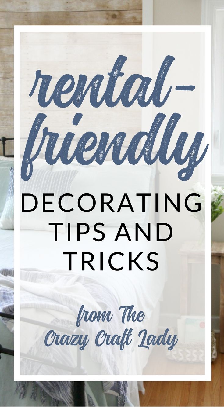 a bedroom with the words rental friendly decor tips and tricks from the crazy craft lady