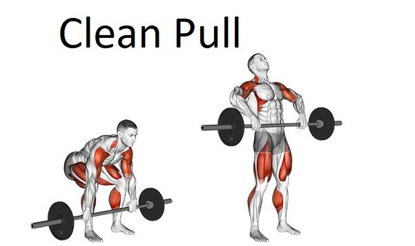 a man is doing a clean pull - up with the words clean pull in front of him