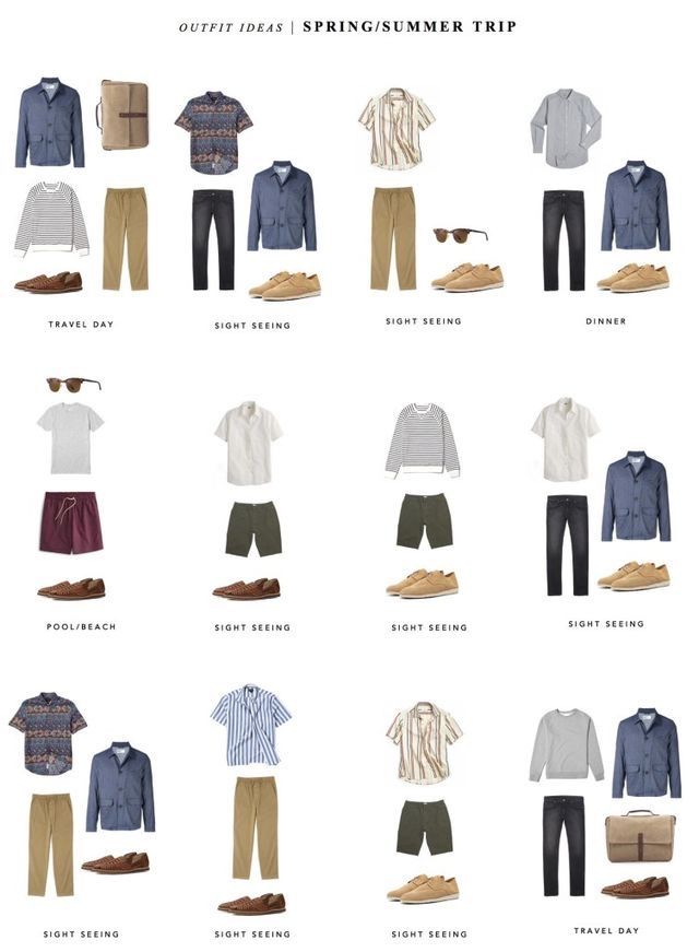 Men Packing List Europe, Men’s Capsule Wardrobe Summer, European Travel Outfit Summer, Capsule Wardrobe Men, Color Wardrobe, European Travel Outfit, Men's Capsule Wardrobe, Packing List Men, Baltic Cruise