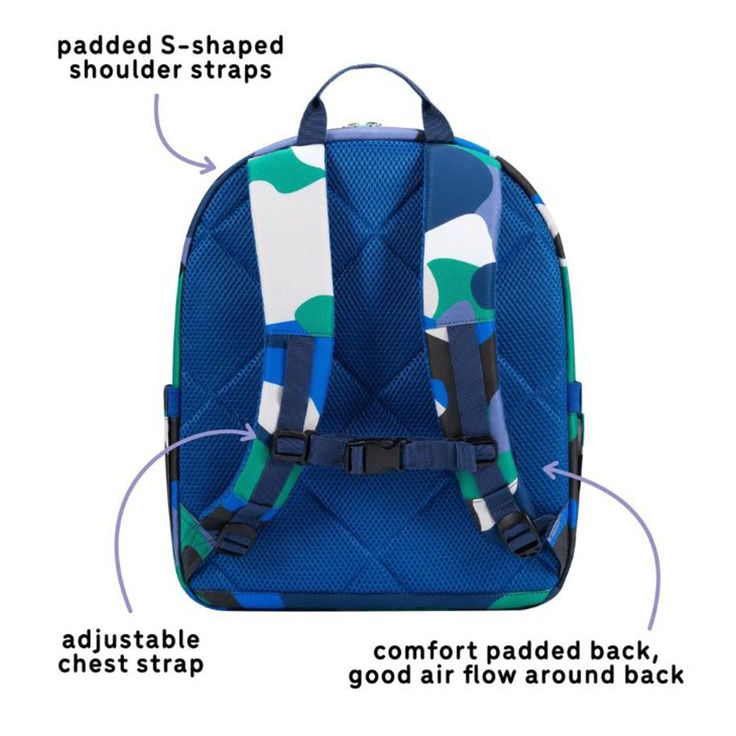 Keep Kids Organized On the Go – The perfect kids school backpack for grade school children, this backpack for kids provides high-capacity storage with pockets and a laptop sleeve so they’re always ready for classroom activities or daily travel. We Make Comfort a Priority – Kids come in all different shapes and sizes, which is why these lightweight kids backpacks for girls and boys feature adjustable, padded shoulder straps and a waist belt to improve weight distribution and support their movement. Must-Have Storage Options – We know kids use tons of different school supplies and accessories every day, so these school backpacks are fitted with a laptop sleeve, 2 water bottle pockets, and interior and exterior storage compartments. Personalization: Choose to have a Name, Monogram, or Single Back To School Functional Backpack With Adjustable Straps, Blue Nylon Backpack For Study, Functional Blue School Backpack, Blue Functional School Backpack, Modern School Backpack With Adjustable Straps, Modern Softback School Backpack, Modern Backpack For Students Back To School, Back To School Standard Backpack With Adjustable Straps, Modern Green Backpack For School