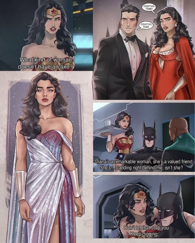 some comics are being used to describe the differences between superman and wonder woman in this comic