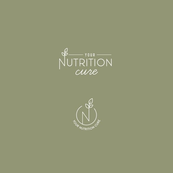 the logo for your nutrition care is shown on a green background with white lettering and leaves