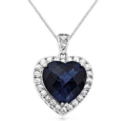 Heart of the ocean Heart-shaped Sapphire Necklace For Formal, Heart-shaped Sapphire Necklace For Formal Occasions, Sapphire Heart Pendant Birthstone Jewelry, Sapphire Heart Pendant With Heart Charm, Sapphire Heart Pendant Jewelry For Valentine's Day, Anniversary Sapphire Jewelry With Heart Charm, Sapphire Heart Cut Birthstone Jewelry, Heart Cut Sapphire Birthstone Jewelry, Formal Sapphire Heart Pendant Jewelry