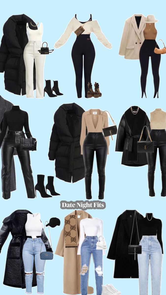 Types Of Clothes, Clothes And Shoes, A Collage, Date Night Outfit, Date Night, Outfit Ideas, Collage, Blue, Clothes