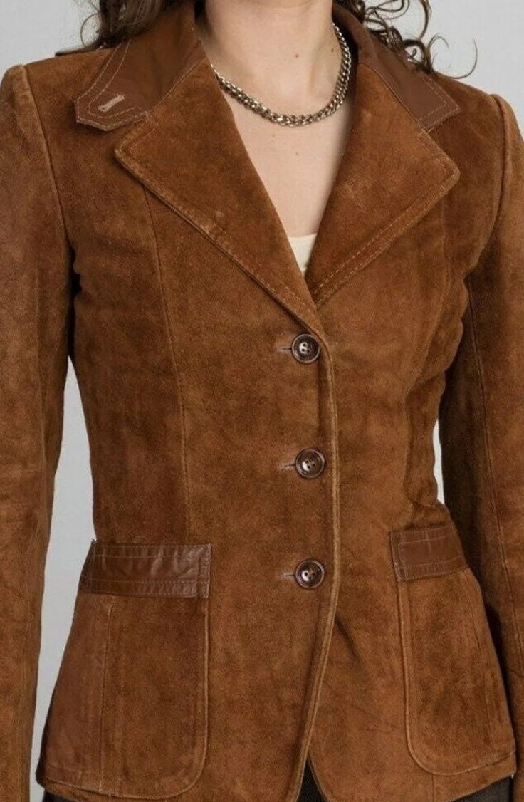 Item specifics : Condition: New with tags: A brand-new, unused, and unworn item (including handmade items) in the original packaging ) Handmade: Yes Color : Brown / Tan Brown Season: Fall, Spring, Winter, Closure: Button Pattern: Solid Style: Formal Blazer Outer Shell Material: Genuine Lambskin Suede Leather Occasion: Party/Cocktail/Casual/Business/ Meetings/Winter Theme: Formal Event/Meeting/Business Garment Care: Dry Clean Only Lining Material: Satin Inside Pocket: 1 inside pocket Size: XXS/ X Luxury Cashmere Blazer For Fall, Luxury Western Brown Outerwear, Luxury Semi-formal Leather Jacket For Fall, Pearl Short Brown Jacket, Luxury Brown Traditional Outerwear, Luxury Brown Outerwear For Fall, Luxury Casual Blazer For Fall, Cheap Formal Brown Blazer, Luxury Brown Blazer With Hidden Button Closure