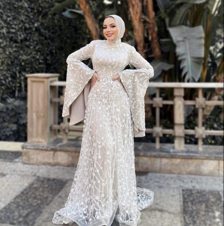 Sister Of The Bride Dress Hijab, Engagement Dress Hijab Simple, Soiree Dresses For Hijab Classy, Engagement Dress Hijab, Dress Hijab Simple, Simple Engagement Dress, Dress Soiree, Engagement Dress For Bride, Cotton Hijab