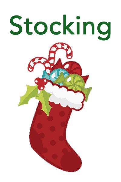 a red christmas stocking with candy canes and holly on it, in green lettering