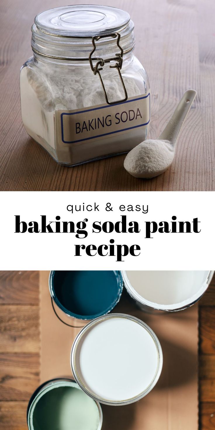 baking soda paint recipe with text overlay reading quick & easy baking soda paint recipe