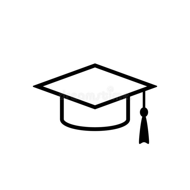 a black and white graduation cap with a tassel on it royalty illustration stock images