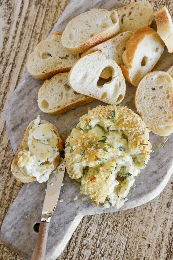 some bread and other food on a plate