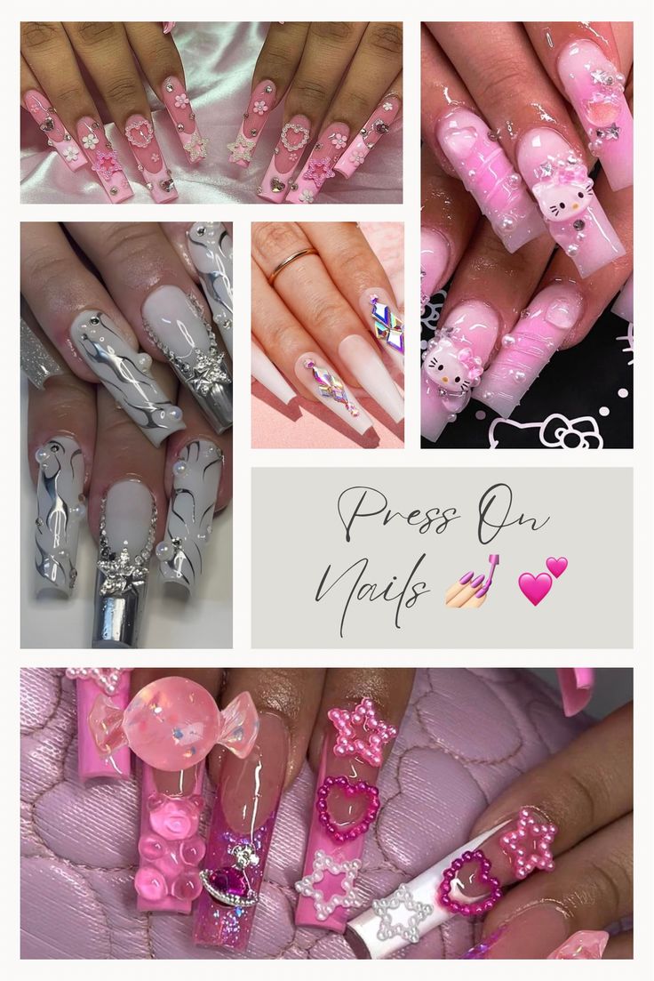 Shop our Influencers' top picks on Amazon Cute Press On Nails, Long Press On Nails, Pink Acrylic Nails, Found On Amazon, Top Pick, Black Nails, White Nails, Simple Nails, Short Nails