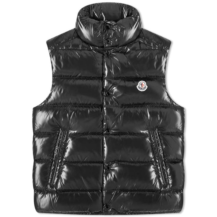 MONCLER MONCLER TIB GILET. #moncler #cloth Nhl Logos, W Logo, Masculine Style, Newfoundland And Labrador, Italian Outfits, Sign Off, French Brands, Down Vest, Black Nylon