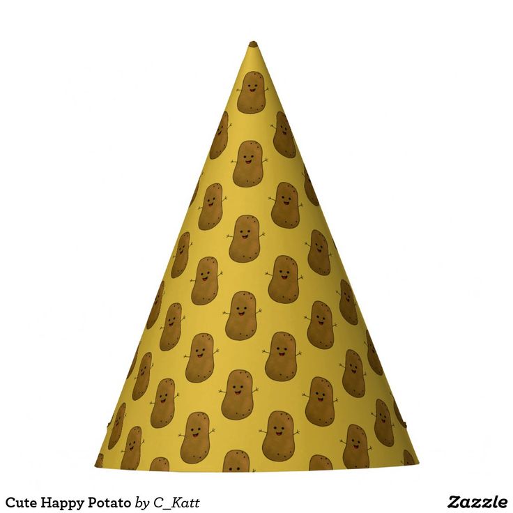 a yellow party hat with brown bears on it