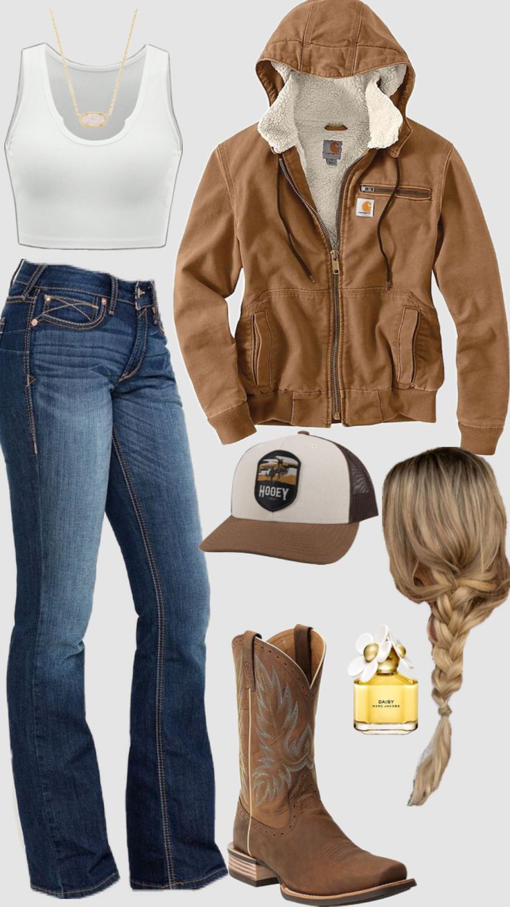 #outfitinspo #countrygirl #countryaesthetic Country Girl Outfits, Hairstyles With Curled Hair, Western Girl Outfits, Casual Country Outfits, Southern Outfits, Country Style Outfits, Western Wear Outfits, Cute Country Outfits, Country Girls Outfits