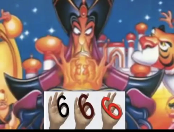 the number six is in front of an image of clowns with their hands up