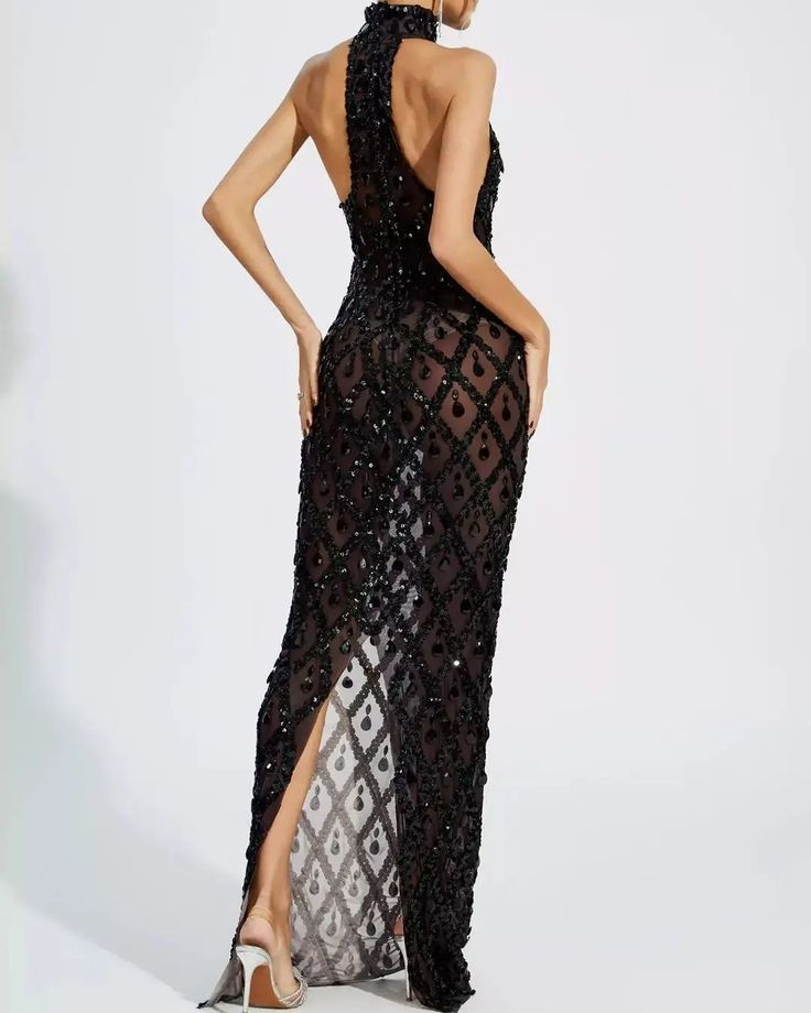 Introducing the Lea Maxi Dress, your go-to for a sexy, show-stopping look. With shining rhinestone sequins and a transparent design, this dress is perfect for stage performances, proms, birthdays, and club host events. Make a statement with confidence and style. Material: Rayon Corporate Outfit, Corporate Outfits, Transparent Design, With Confidence, Prom, Maxi Dress, Confidence, Design