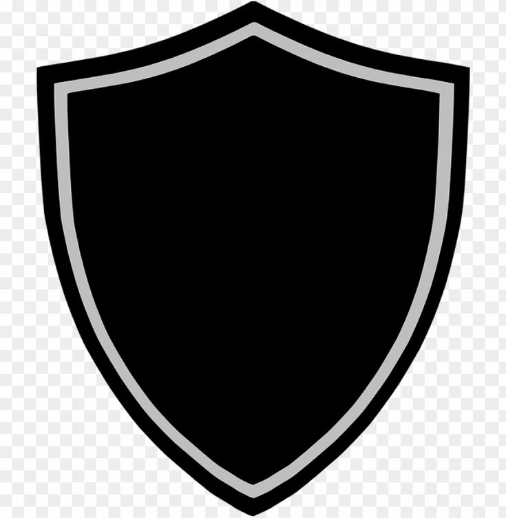 a black and white shield icon