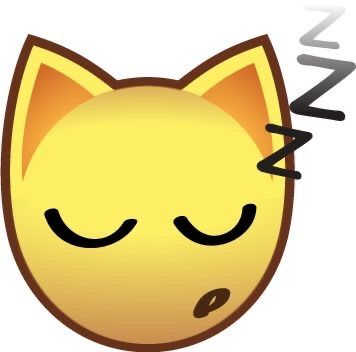 a yellow cat with its eyes closed and the words sleep written in front of it