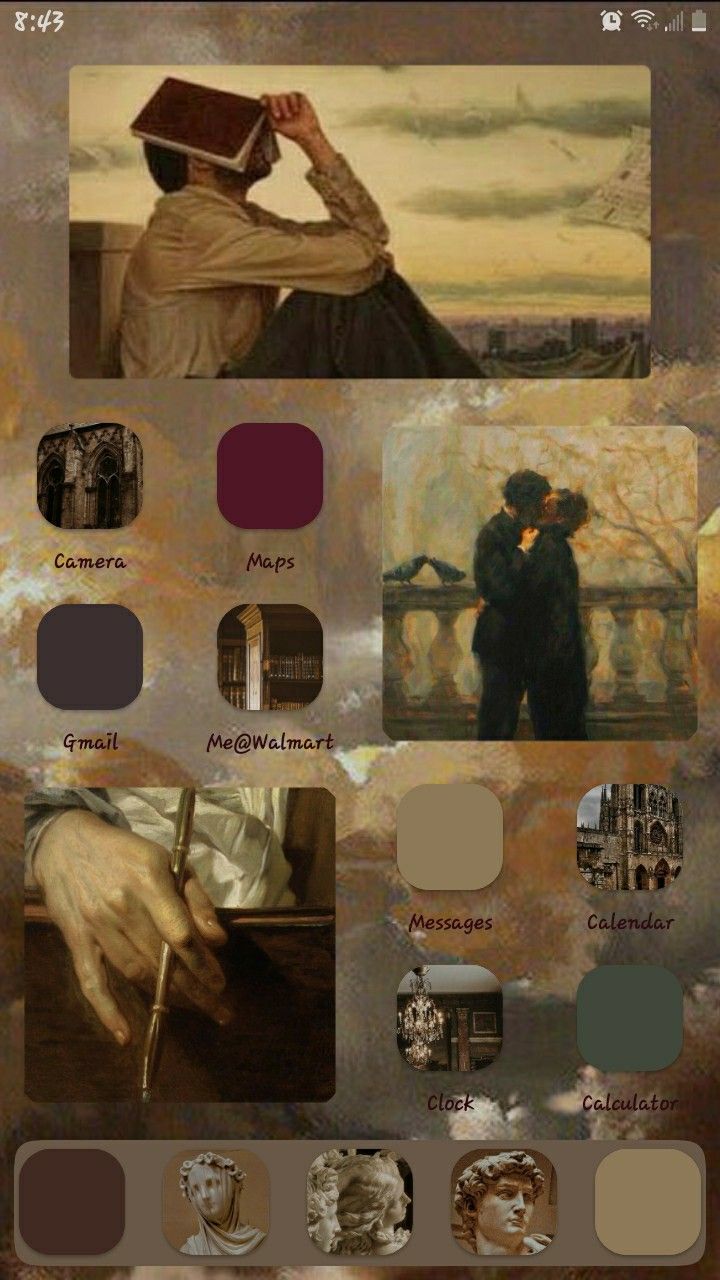 the color scheme for this painting is brown and white, with many different colors on it