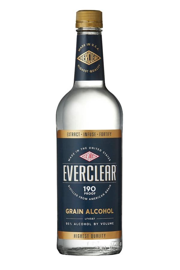 a bottle of everclear alcohol on a white background