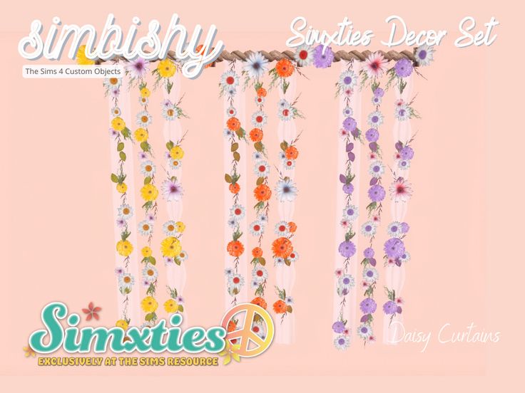 an image of some flowers hanging from the side of a pink wall with text saying simply summer door set