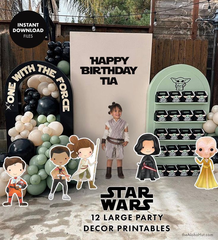 12 STAR WARS Cutout Decor Kids Birthday Party Large Printable Decoration Force Awakens Rey Snoke Kylo Ren Lawn Sign Photobooth Photo Booth - Etsy Star Wars Boy Birthday, Star Wars Themed Birthday Party Target, Rey Birthday Party Star Wars, Star Wars Slumber Party, Star Wars Lego Party Decorations, Stars Wars Birthday Party, Star Wars Party Decorations Birthdays, Star Wars Birthday Theme, Jedi Birthday Party