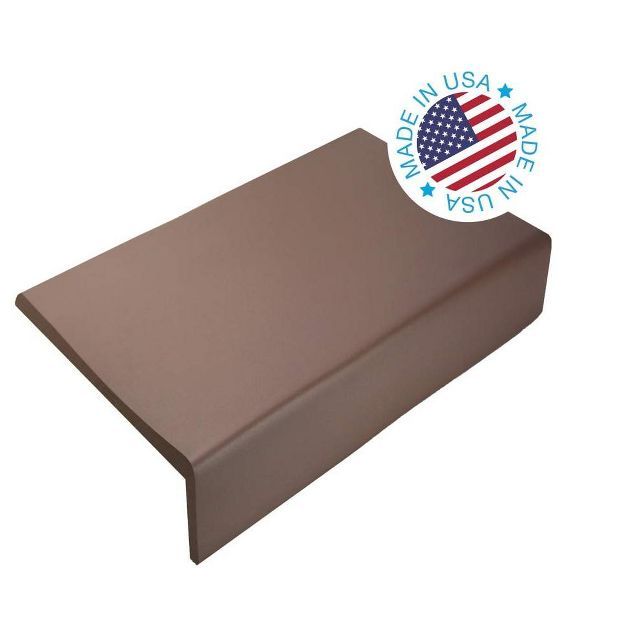 a brown bench cushion with an american flag sticker on it's back side