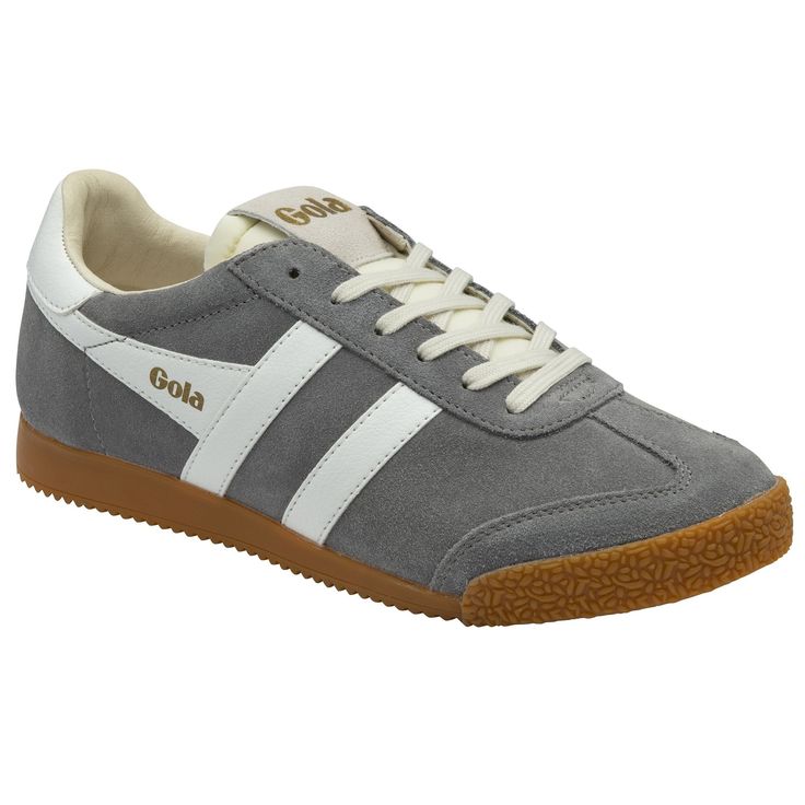 Buy Gola womens Elan sneakers in ash/white online at gola Custom Sneakers With Rubber Sole For Jogging, Gray Sneakers With Rubber Sole For Light Sports, Sporty Slip-on High-top Sneakers With Gum Sole, Sporty High-top Running Shoes With Gum Sole, High-top Running Shoes With Gum Sole For Sports, Jogging High-top Sneakers With Rubber Sole, Custom Jogging Sneakers With Round Toe, High-top Slip-on Sneakers With Rubber Sole For Casual Sports, Gray Gum Sole Sneakers For Sports