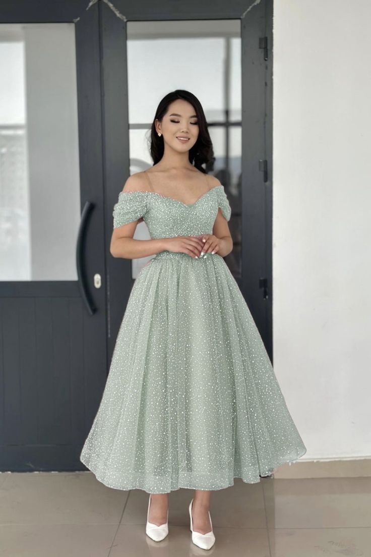 Dusty Sage Midi Bridesmaid Dress Frocks For Women Party, Midi Dress Classy, Midi Prom Dress, Bridesmaid Dresses Dusty Sage, Wedding Dresses Men Indian, Midi Bridesmaid Dress, Simple Frocks, My Wedding Dress, Dusty Sage