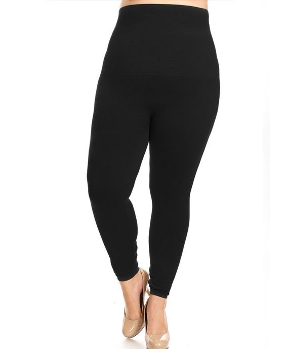 Miracle Trim Waist Mid-Waist Slimming Leggings are super soft, with a mid-waist and fleece lining. Created with a thick wide band for tummy control, these slimming leggings shape and mold your tummy, legs and thighs. Very comfortable and easy pull-on style makes it comfortable to wear as active wear. Color: Black Made of: 95% Polyester, 5% Spandex Due to health and sanitary reasons, ALL SALES ARE FINAL. Versatile High Rise Compression Pants, Tight High-rise Leggings With Wide Waistband, High-waisted Leggings With High Stretch And Wide Waistband, Tight High Waist Leggings With Wide Waistband, Stretch High-waisted Leggings With Wide Waistband, High-waisted Stretch Leggings With Wide Waistband, Versatile Full-length Winter Bottoms, High Waist High Stretch Bottoms For Winter, High Waist Tight Leggings With Elastic Waistband